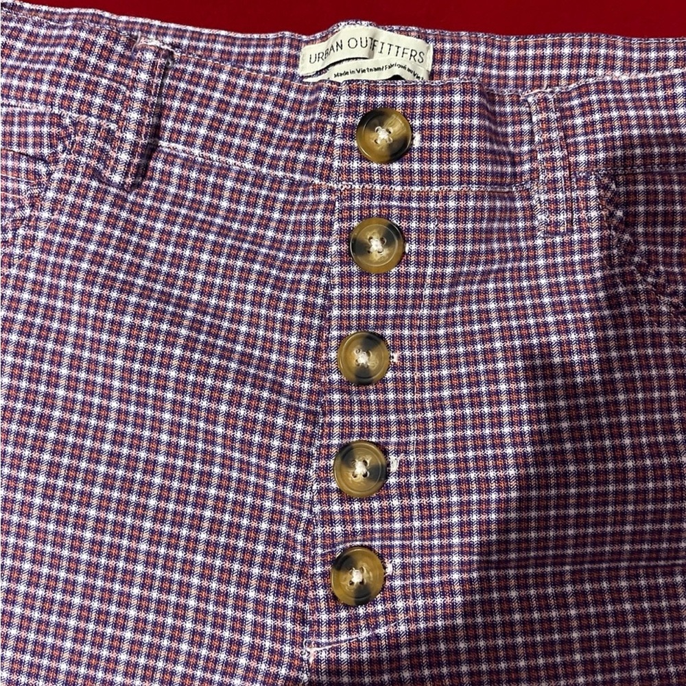 Urban Outfitters Red and White Checkered Skinny Pants